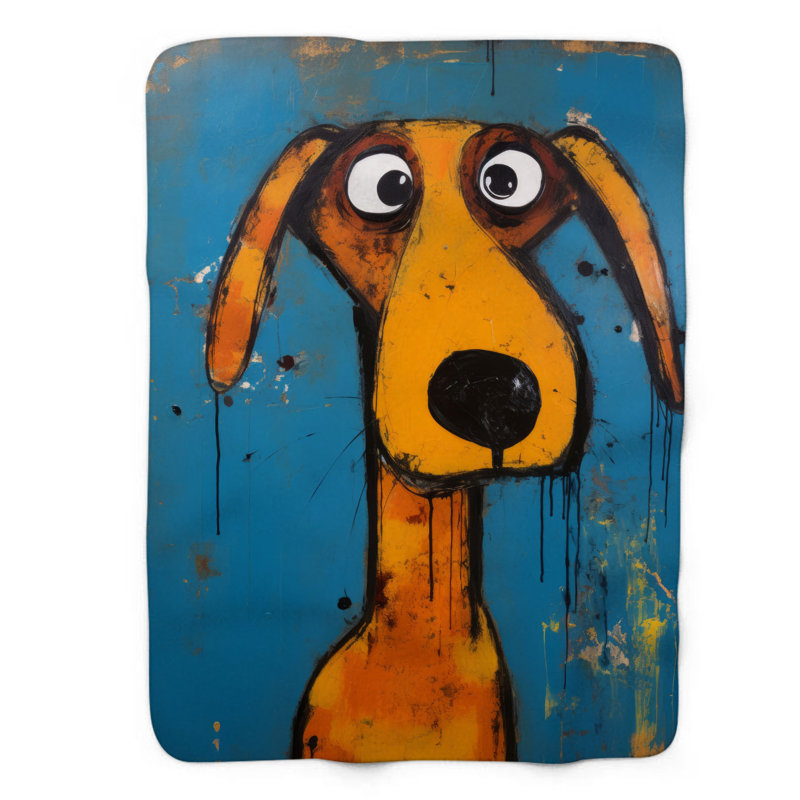 Cubist Animals - Couverture sherpa de qualité supérieure 1 pièce, Lit simple