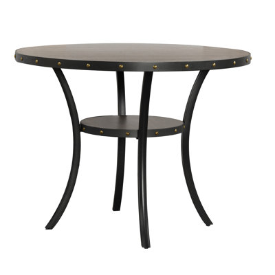 Round Solid Wood Top Dining Table