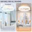 19.7in Fandelier Ceiling Fan Flush Mount, 3000K-6500K Smart Bladeless LED Fan Light