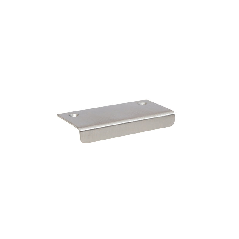 Brushed Chrome "Forme" 6 inch Edge Drawer Pulls, 6" Overall Length