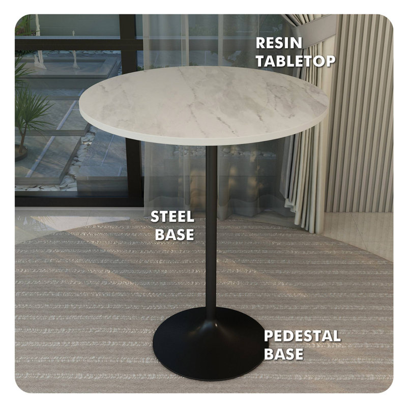 Table de salle à manger Heatherton, H 43,52 po x L 35,43 po x l 35,43 po