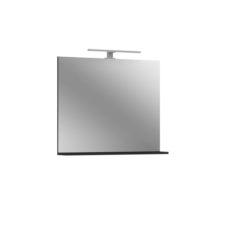 Elco Rectangle Wall Mirror, Black Melamine