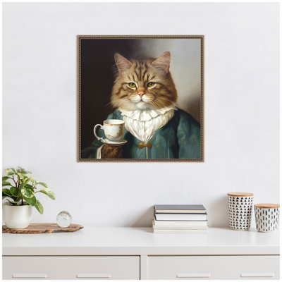 «Teacup Cat» par The Creative Bunch Studio, reproduction d'art sur toile encadrée