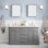 60" Palace Collection Quartz Carrara Cashmere Grey Bathroom Vanity Set With Hardware, Mirror in Polished Nickel (PVD) Finish