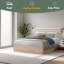 Structure de lit grand en bois avec tête de lit tapissier en tissu Boucle