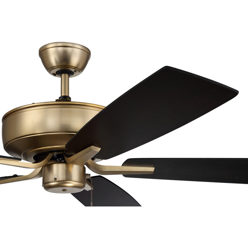 Satin Brass 52" Ceiling Fan with Black Walnut Blades
