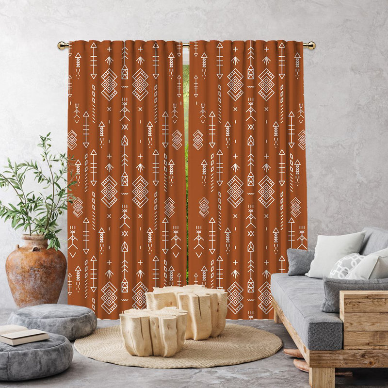 Anjelita Blackout Curtain Single Panel, Brick, 140cm Width x 245cm Drop