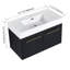Meuble-lavabo mural 36 po avec lavabo, lavabo en résine à rebords épais, ensemble KD