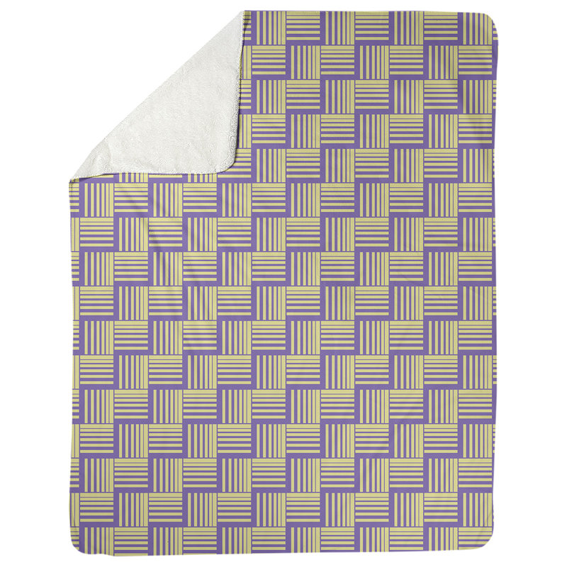 Couverture polaire à rayures classic basketweave, l 50 po x L 60 po, Mauve / Jaune