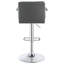 Tabouret de bar réglable gris - base en métal, rembourrage en mousse, base