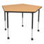 Structure Series Pentagon Adjustable Height Mobile Collaborative Activity Table with Casters-51954492-51404070