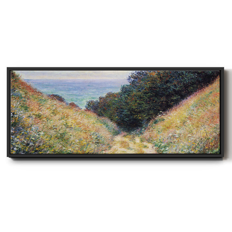 «Pourville 1» par Claude Monet, reproduction sur toile flottante, Noir, H 20 po x l 50 po x P 1,5 po
