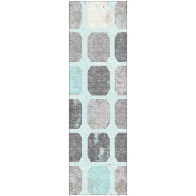 Premium Machine Washable Ralston AMF1950 Geometric Rug