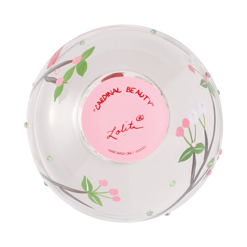 Verre à vin sans pied artisanal peint à la main Enesco Designs by Lolita Cardinal Beauty 20 oz.