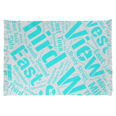 Tapis de zone cyan à tissage plat
