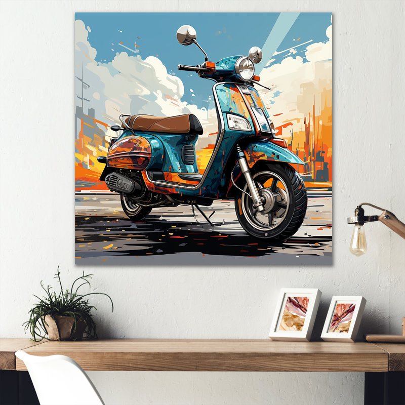Edgy Scooter Odyssey - impressions sur toile, H 36 po x l 36 po x P 1,5 po, Toile tendue
