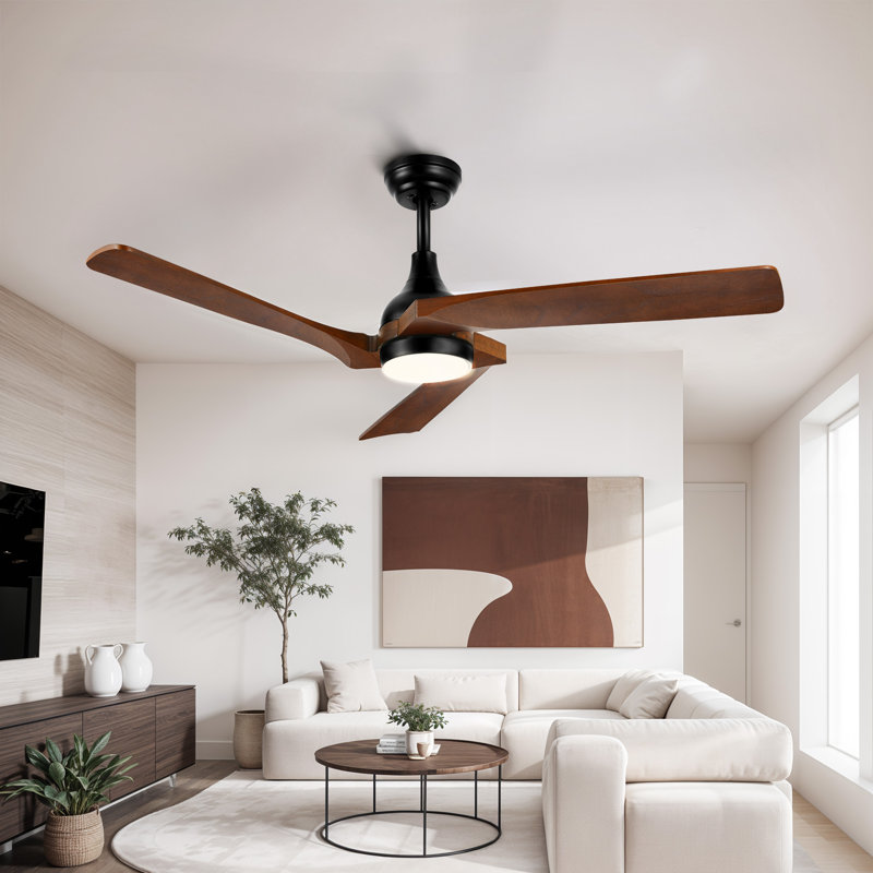 Ventilateur de plafond 52 po avec lumières DEL Jerlan, Noir