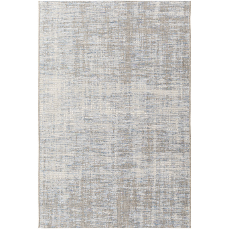 Tapis intérieur / extérieur bleu ciel / blanc Miesner, Rectangle 3 pi 11 po x 5 pi 7 po