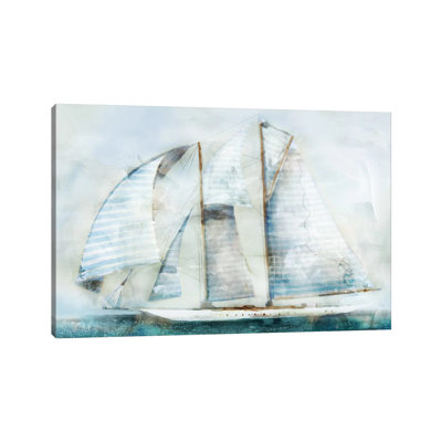 Sailboat Blues II by Edward Selkirk - Wrapped Canvas Panoramic Painting