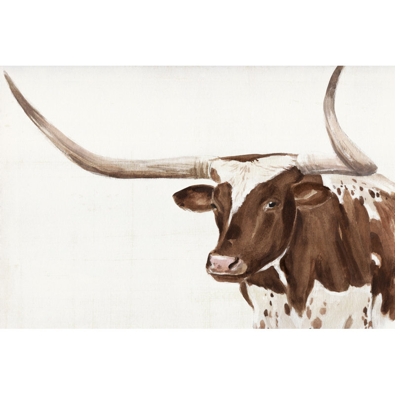 Spotted Steer III by Annie Warren - Wrapped Canvas Painting, 81cm H x 122cm W x 3.8cm D