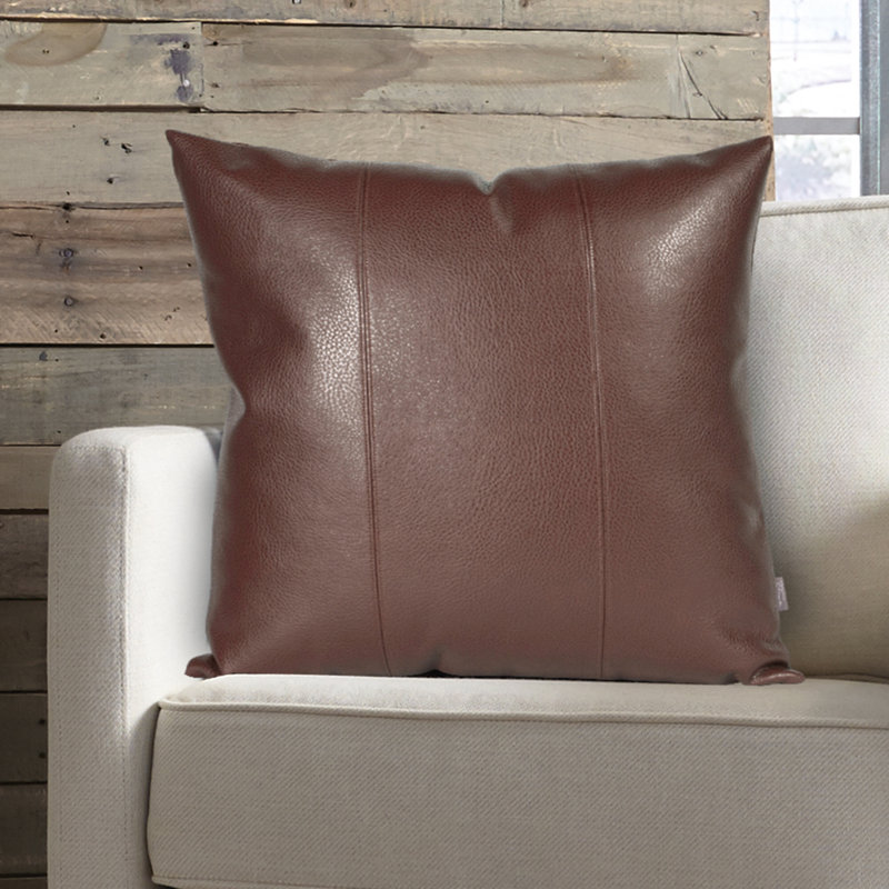 Square Polyurethane Pillow Cover & Insert, Pecan