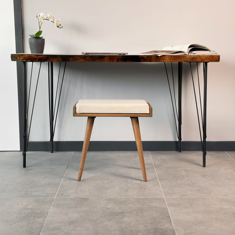 Solid Wood Piano Bench Stool, Beige