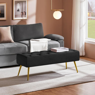 Banc avec repose-pieds Modern Velvet