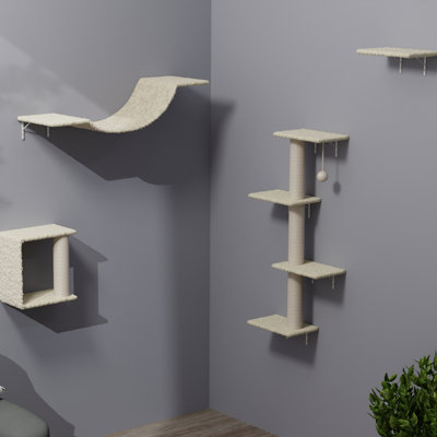 Modern Wall-Mounted Cat Furniture - 4pcs