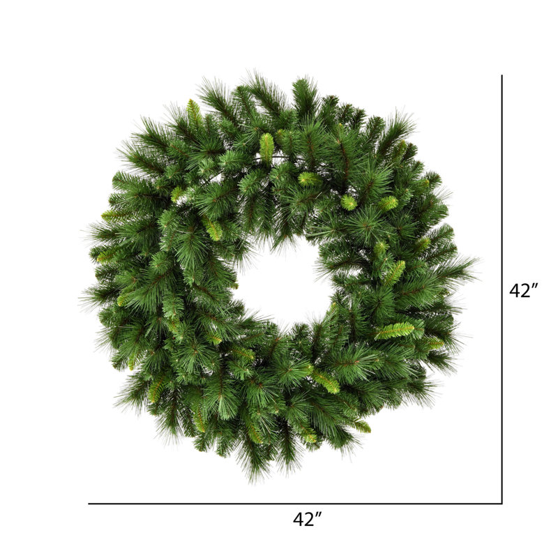 Couronne de Noël artificielle en pin Bangor, H 42 po x l 42 po x P 4 po