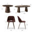 Ensemble de table de salle à manger extensible de 47 à 83 po avec chaises rembourrées-1347775584-1347775586