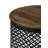 Chervil Round Solid Mango Wood-Top Side Table with Iron Drum Base, Natural and Black-1994980261