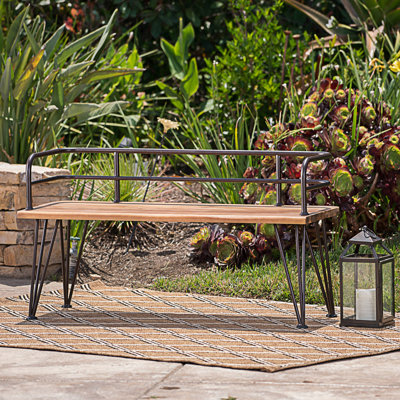 Modern Industrial Bench With Hairpin Leg
