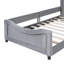 Lit de jour simple tapissier avec tête de lit à rayures classique, gris-367700344