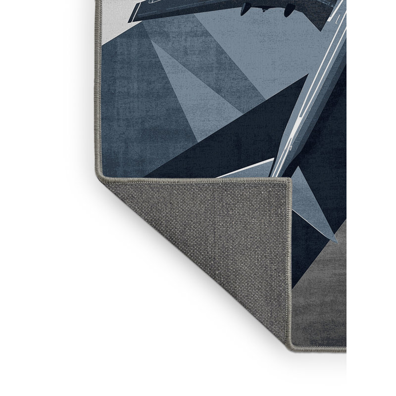 Soft Plush Edens Modern Commercial Jet Modern & Contemporary Area Rug in Gray – Gray Binding, 8x12