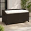 Banc de rangement extérieur en rotin en PE avec doublure imperméable et coussin moelleux