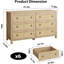 6-Dresser for Bedroom - Natural Rattan Style Storage for Nursery, Living Room