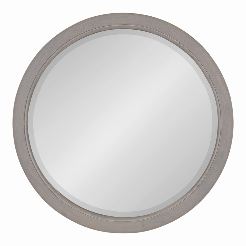 Miroir décoratif biseauté Hogan, 18 po x 18 po, gris
