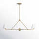 Kinston 2 Light Metal Dimmable Linear Chandelier
