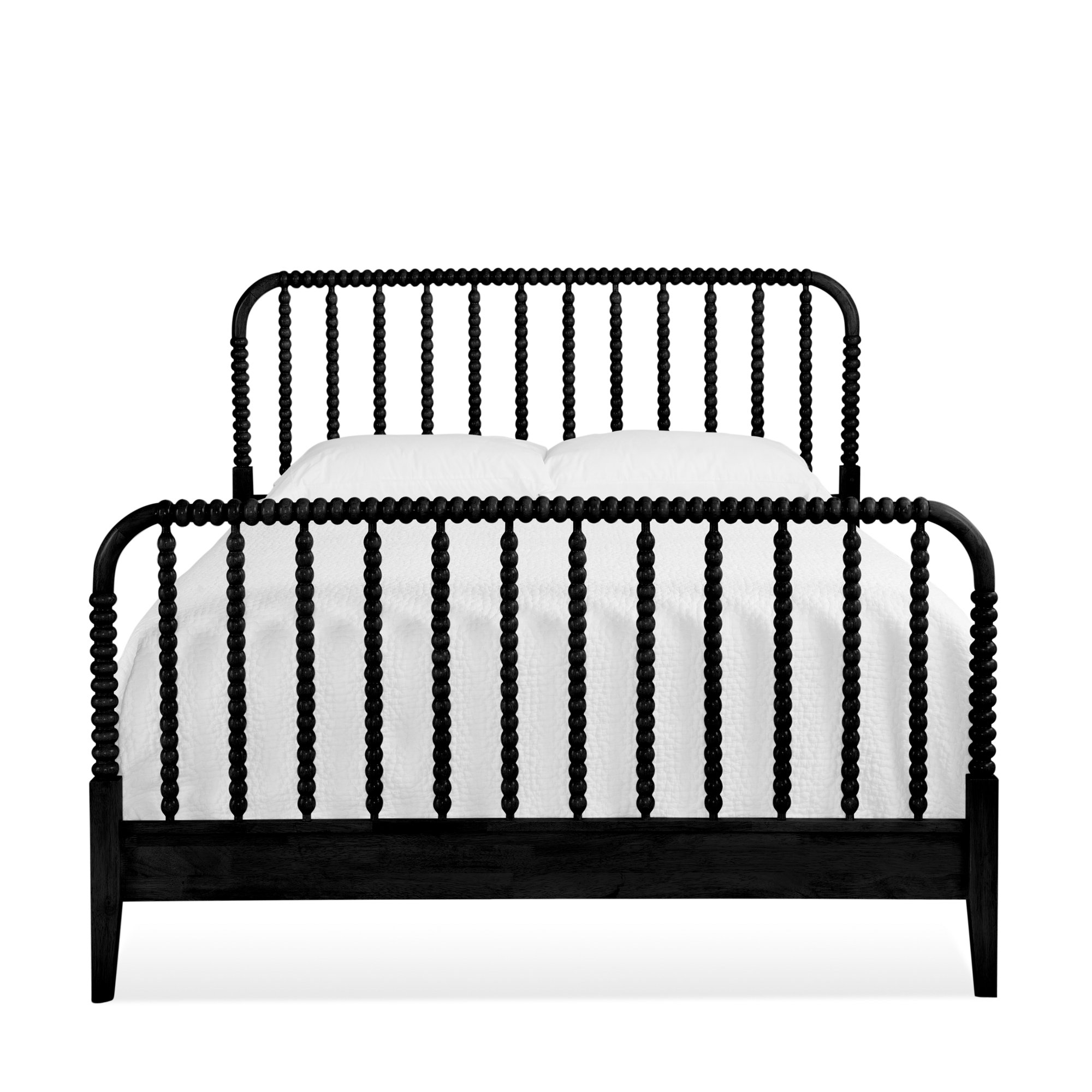 Louisa Solid Wood Spindle Bed, Black, King