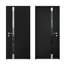 Porte avant en acier pré-suspendue à l'avant / noir Cy77 6777 / inserts en acier inoxydable simples peints modernes - l 36 po x H 80 po - Gauche à la main-93484011-93484013-93484037