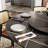 CR039AEH-WFUS1 Modern Round Dining Table with Lazy Susan for 4-6, Sintered Stone Tabletop, Solid Pedestal Carbon Steel Base Pre-Assembly-101644227-101644231-101644228