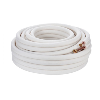 Mini Split Line Set, 1/4" & 3/8" O.D Copper Pipes Tubing and Triple-Layer Insulation, for Mini Split Air Conditioning Refrigerant or Heating Pump Equipment & HVAC with Wrapping Strips.