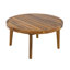 Ensemble de causeuse et de table basse d'extérieur, structure en bois d'acacia avec détails en corde, coussins beiges hydrofuges pour patio / cour arrière / terrasse, finition teck