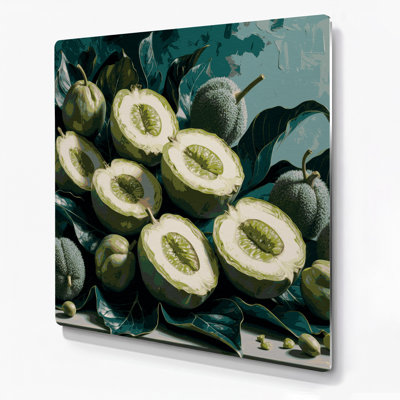 «Fruit Feijoa», art mural en métal vert