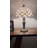 Varga Tiffany Table Lamp White Stained Glass Crystal Beans LED Bulb Included 12"W*12"D*19"H