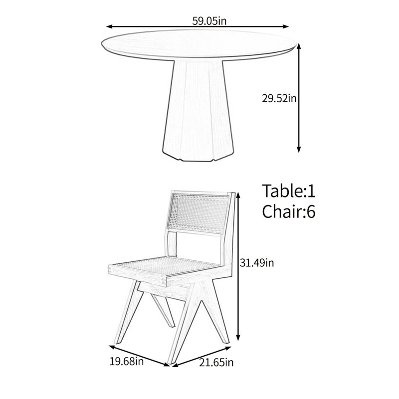Ensemble de table Creative en bois massif