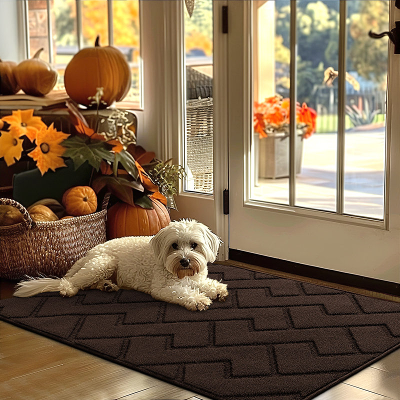 Dirt Trapper Non Slip Backing Washable Door Mat, 59*20, dark brown