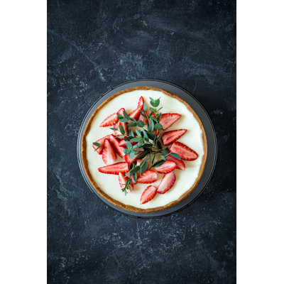 Cheesecake Decorated With Strawberries by Arx0nt - Wrapped Canvas Print