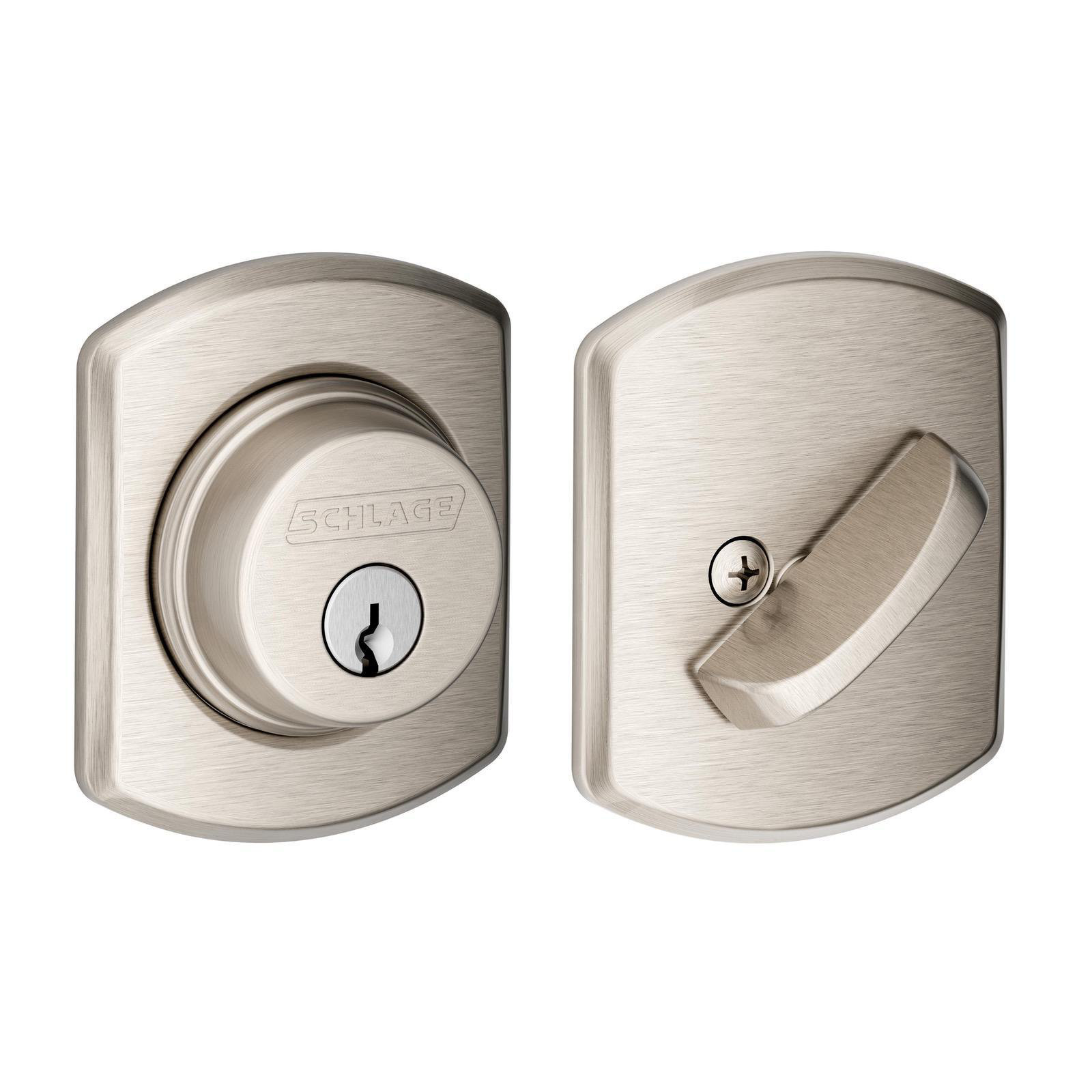 Camelot Satin Nickel Lower Half Entry Handelset and Accent Lever Rated AAA