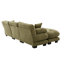 Canapé olive en forme de U avec 2 repose-pieds, 5 places modernes pour le salon, velours granulé doux et doux pour la peau, pieds en plastique stables en forme de velours en nuage pour un look confortable-1058315139